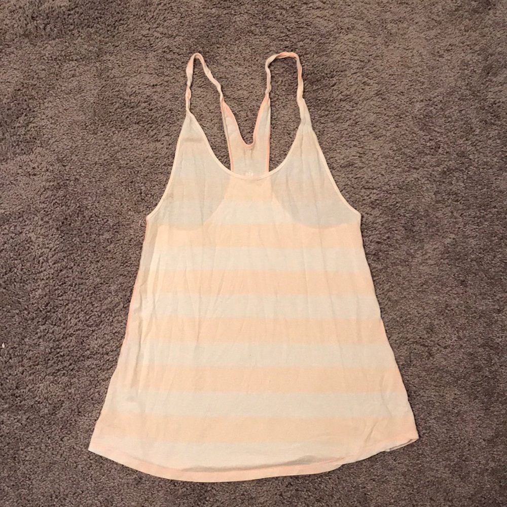 Pink and white stripped Lululemon top